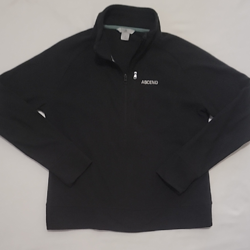 Womens Ascend 1/4 Zip Pullover Grid Fleece,Top, Black Medium,Bass Pro Shop
